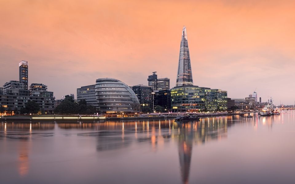 london viewed from the thames