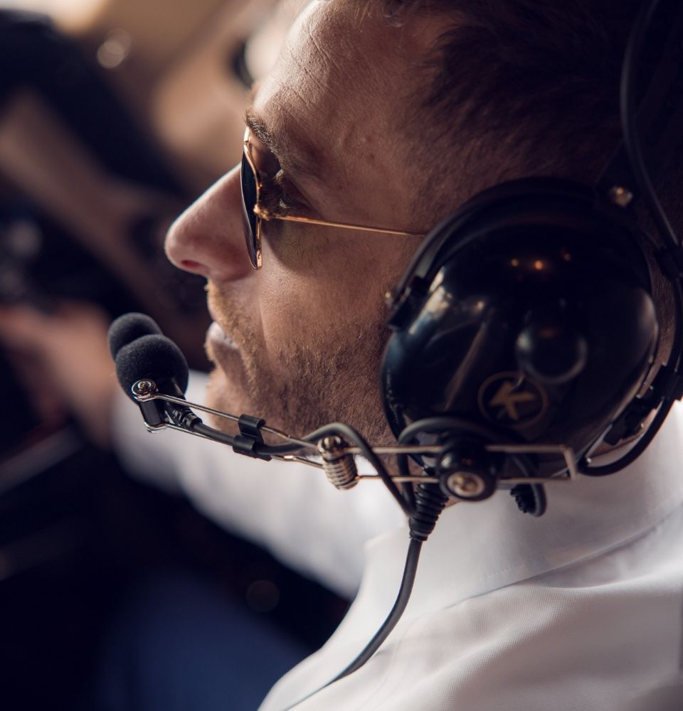 a pilot on the flight deck