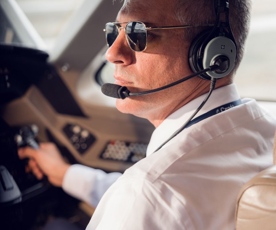 a pilot on the flight deck