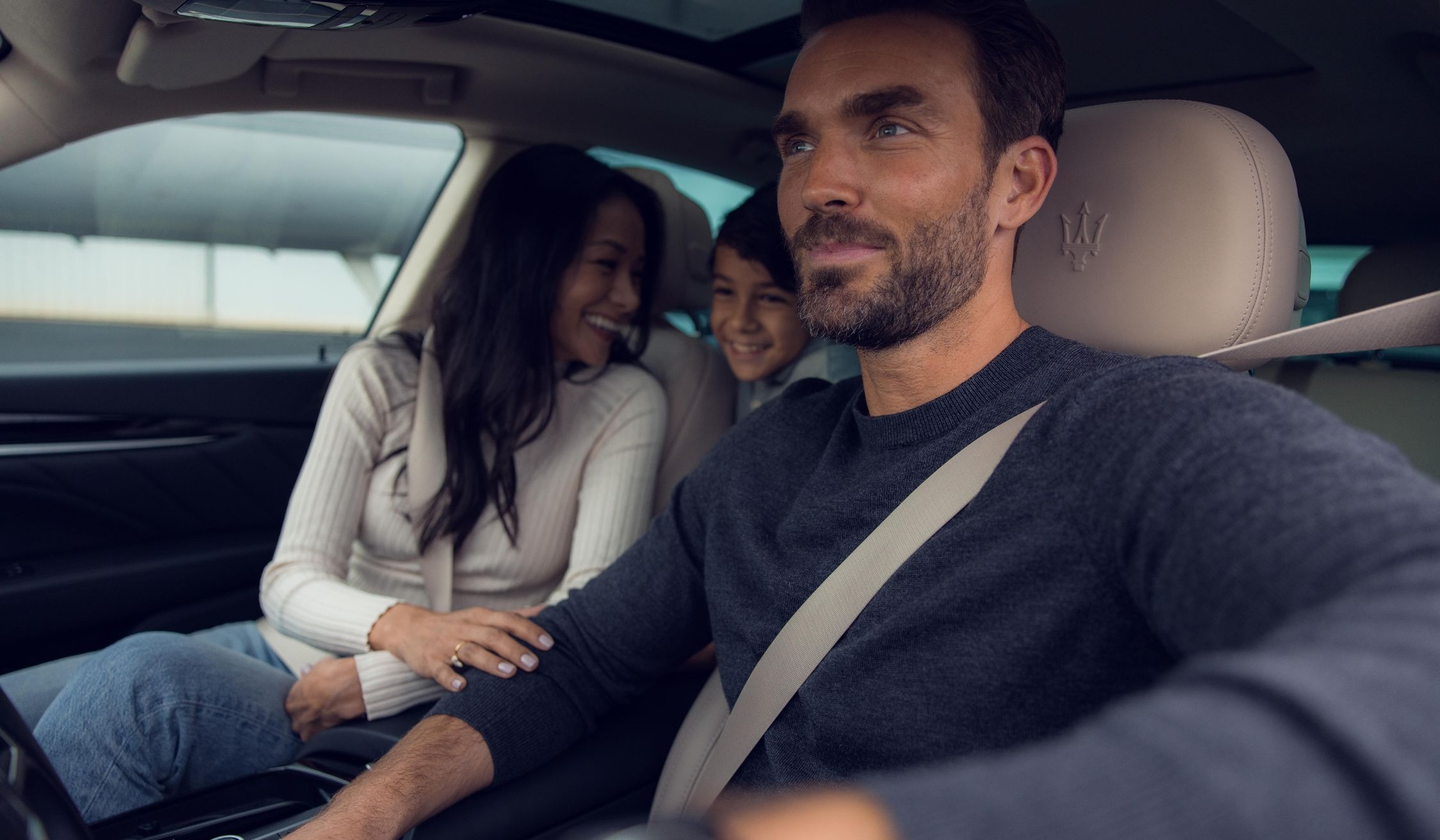 a family in a car